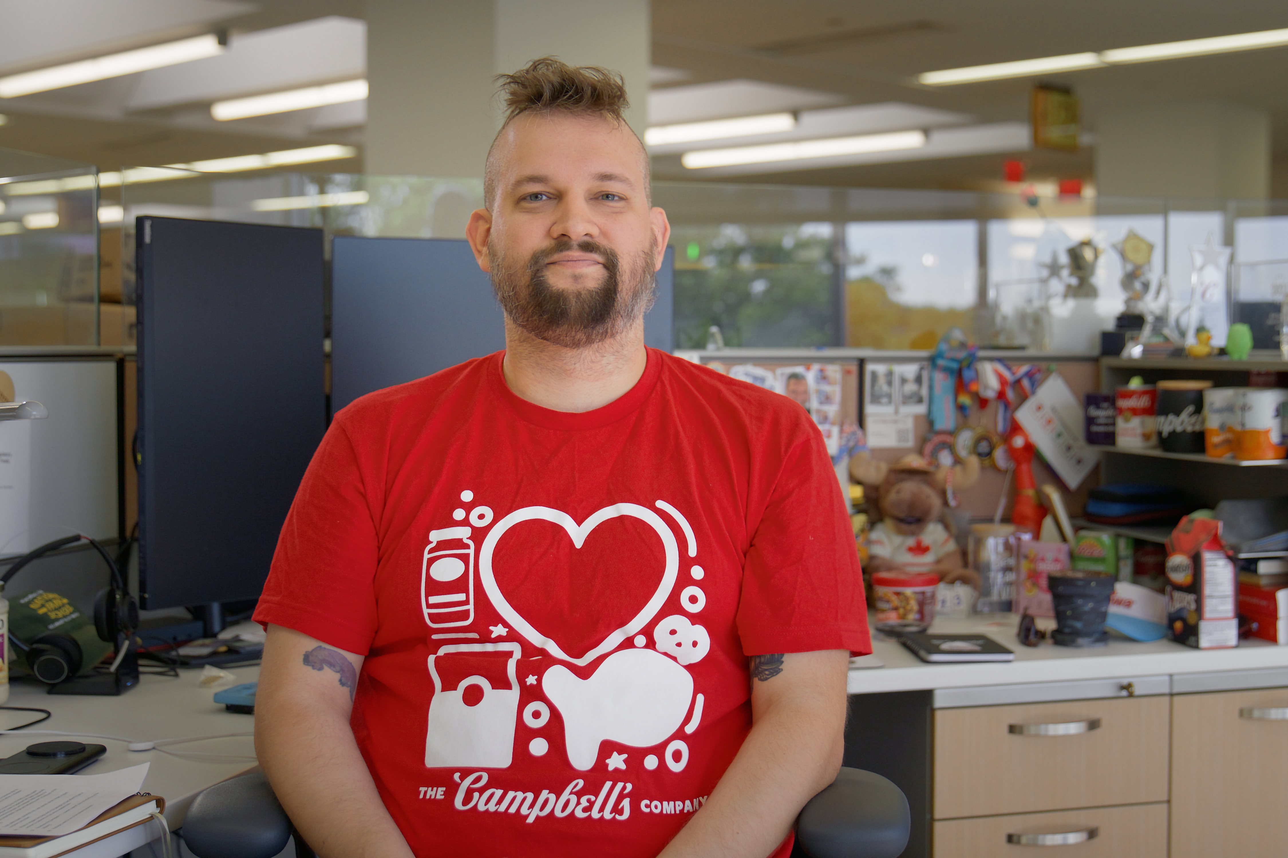 Kurt, a food science alumnus at his job at campbells. 