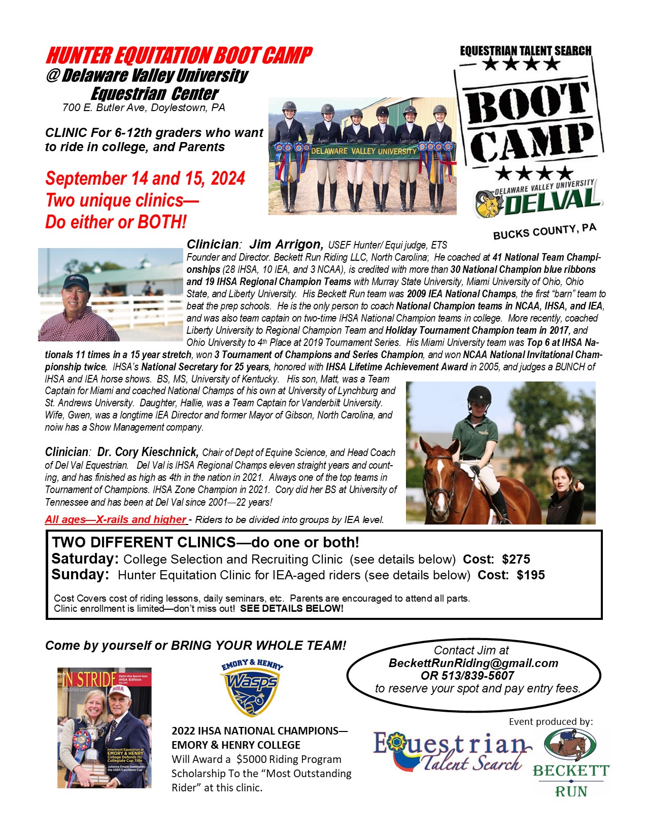 Equestrian Talent Search Boot Camp Flyer Download Below