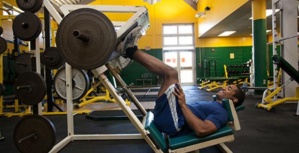 maintaining healthy habits blog student works out at delval.
