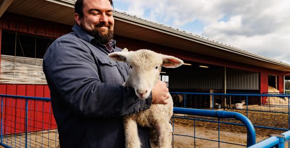 Bill Fritz with Sheep