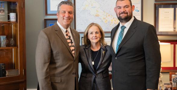 Greg Gipe '24 at Capitol HIll with Dr. John Joyce (PA-13) and Representative Madeline Dean (PA-4)