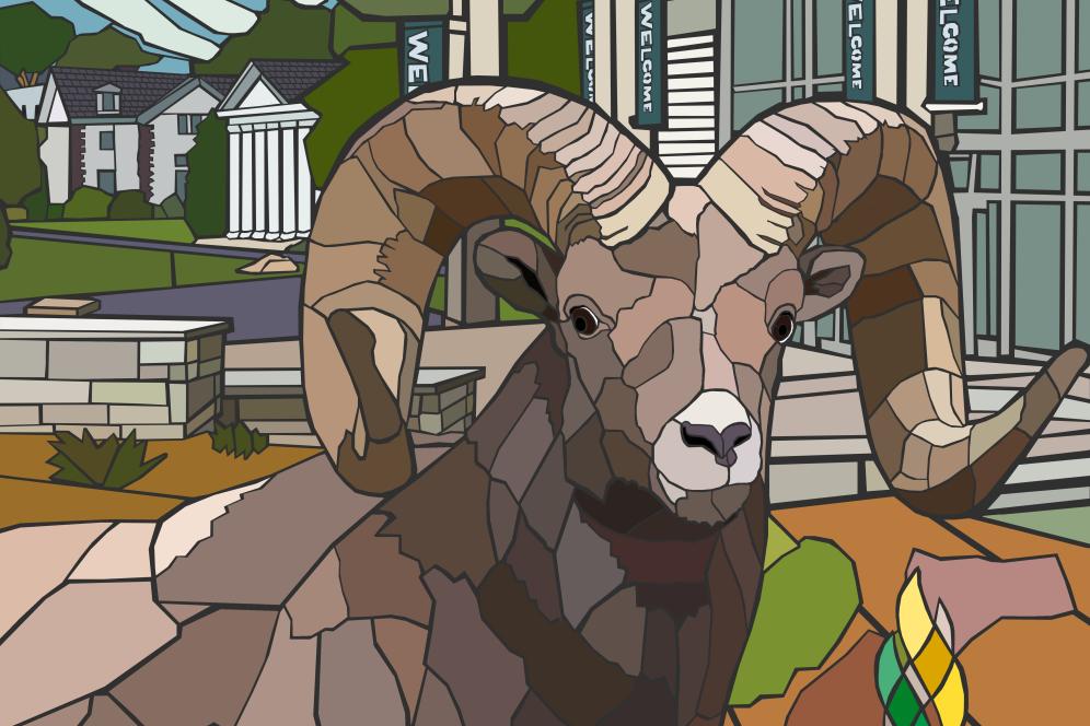 Mosaic of DelVal mascot by Jonathan Mandell, Board of Trustees