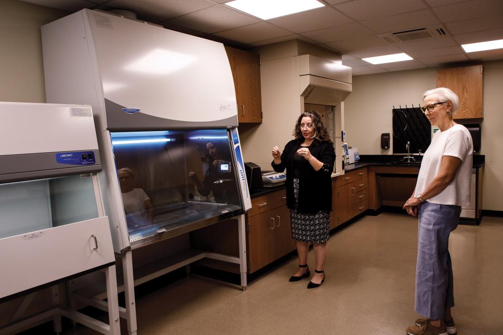 two ladies in a lab