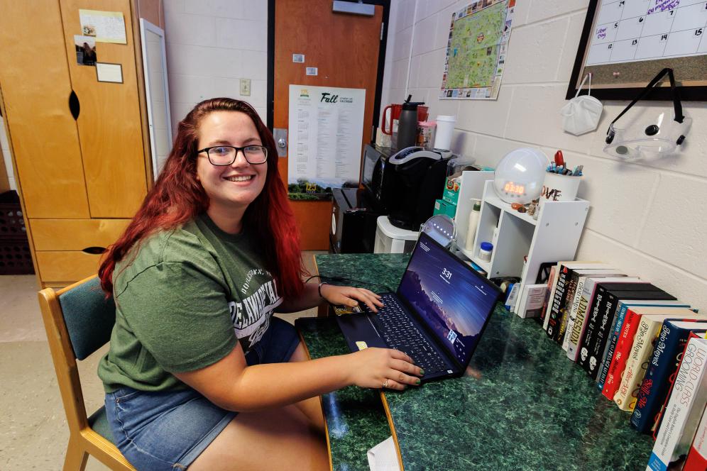 Student in the dorm