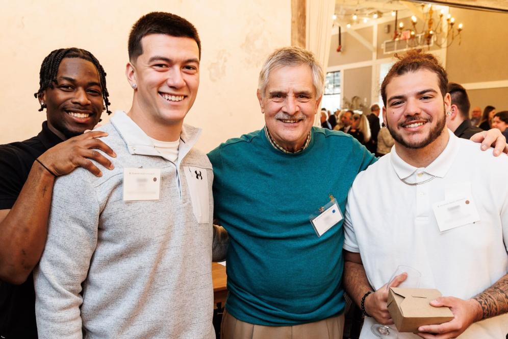 Students with a donor at the Scholarship Reception at Terrain at DelVal