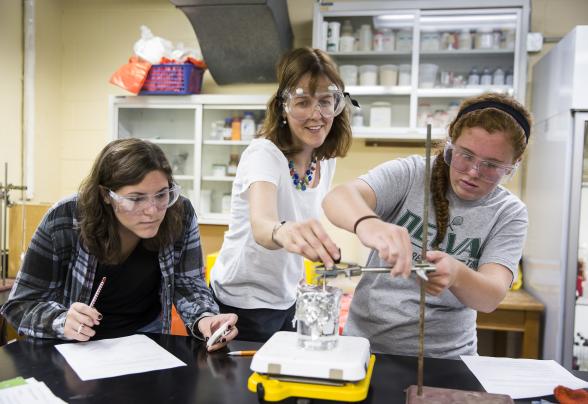 Students in DelVal's food research testing laboratory