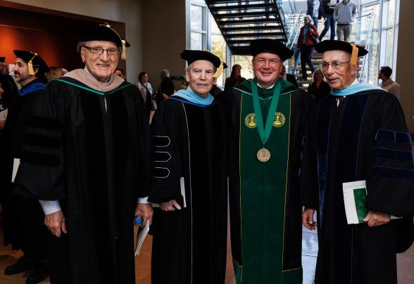 Dr. Ben with past presidents of DelVal