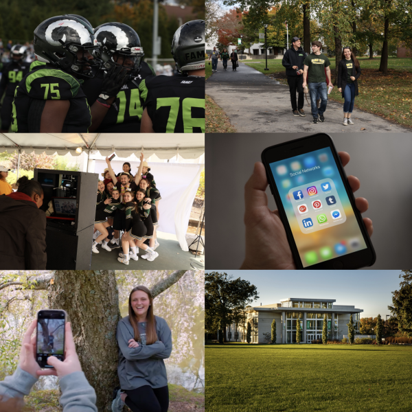 A collage of student photos on campus