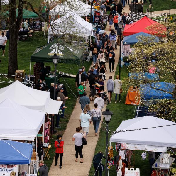 A-Day Vendors set up on the quad
