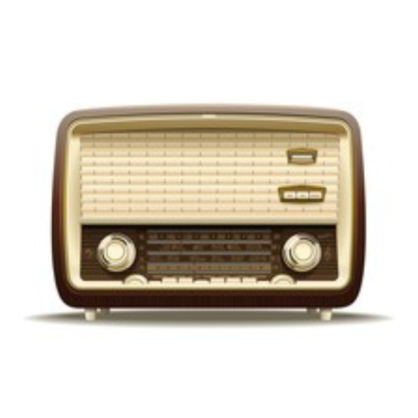 Picart of an old time radio. 