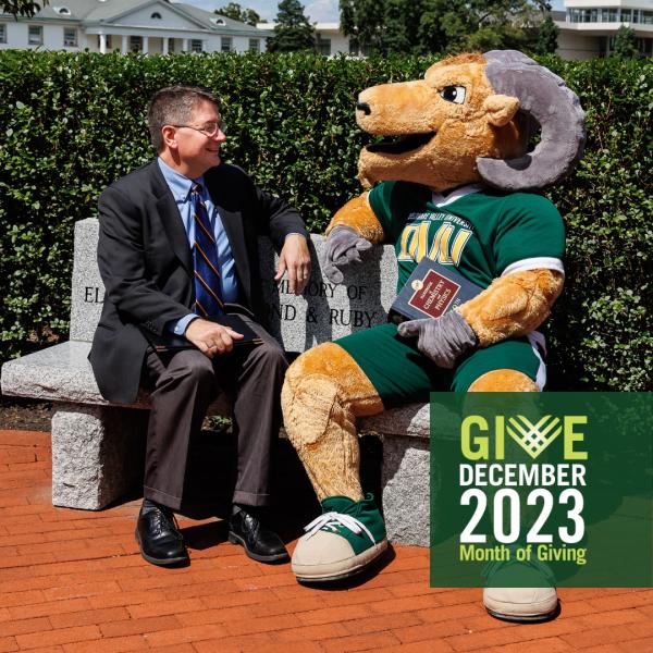 Month of Giving, Dr. Ben and Caesar the Mascot