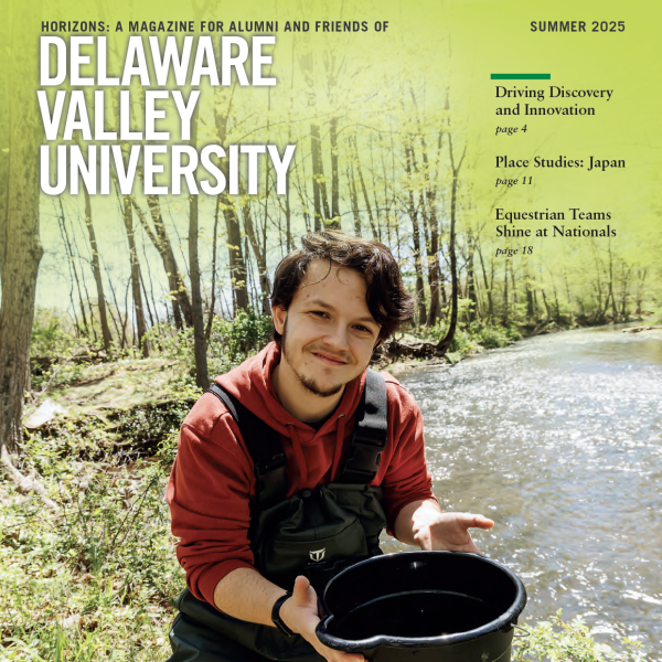 DelVal Summer 2025 Horizons Magazine Cover Featuring Jessie Edwards at Lake Archer