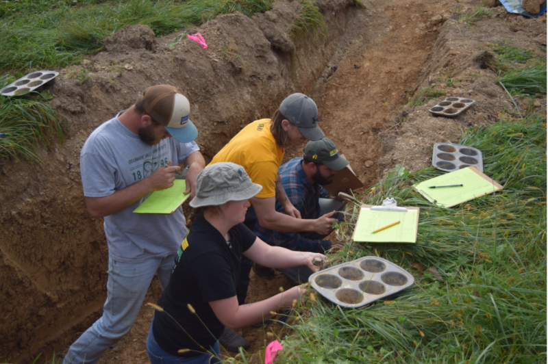Delaware Valley University students analyze soil samples at Rodale Institute in Kutztown, Pennsylvania. 