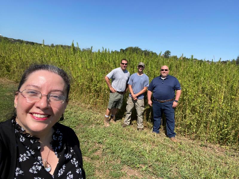(L-R) Dr. Carla Garzon, K.H. Littlefield Professor of Plant Science, Chris Becker, Director of Agriculture Operations, Matthew Beekman, Manager Ornamental Horticulture Production, Dr. Broc Sandelin, Dean of Agriculture and Environmental Sciences