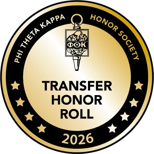 Phi Theta Kappa's Transfer Honor Roll 2026 Badge
