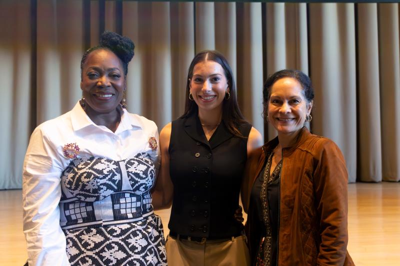L-R: Andrea Lawful-Sanders, Cassandra Gloster '27, Dr. Tanya Casas
