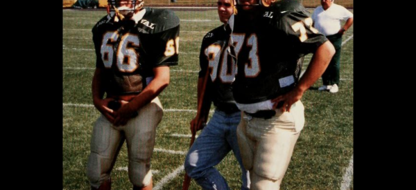Football players on the sideline 1993