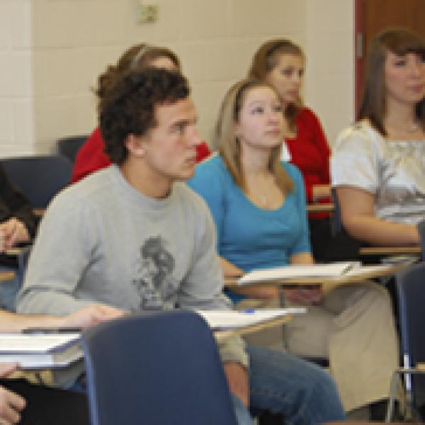 Students in a small classroom