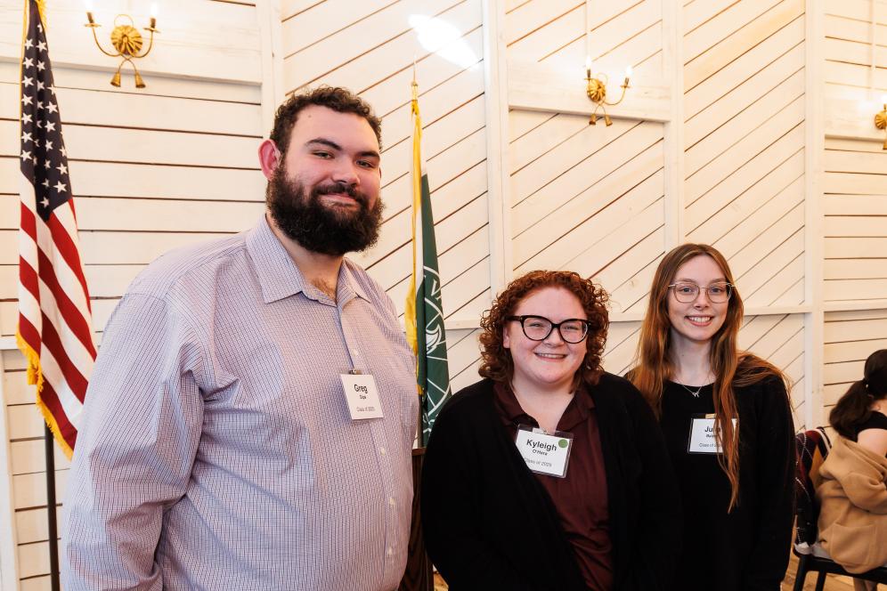 Three student speakers from the scholarship reception. 